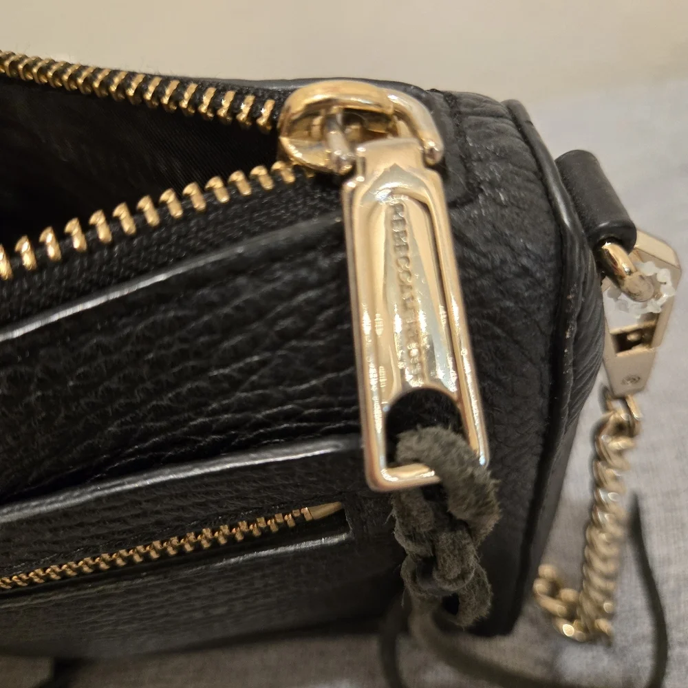Rebecca Minkoff Black Crossbody Chain Wallet with Gold Hardware